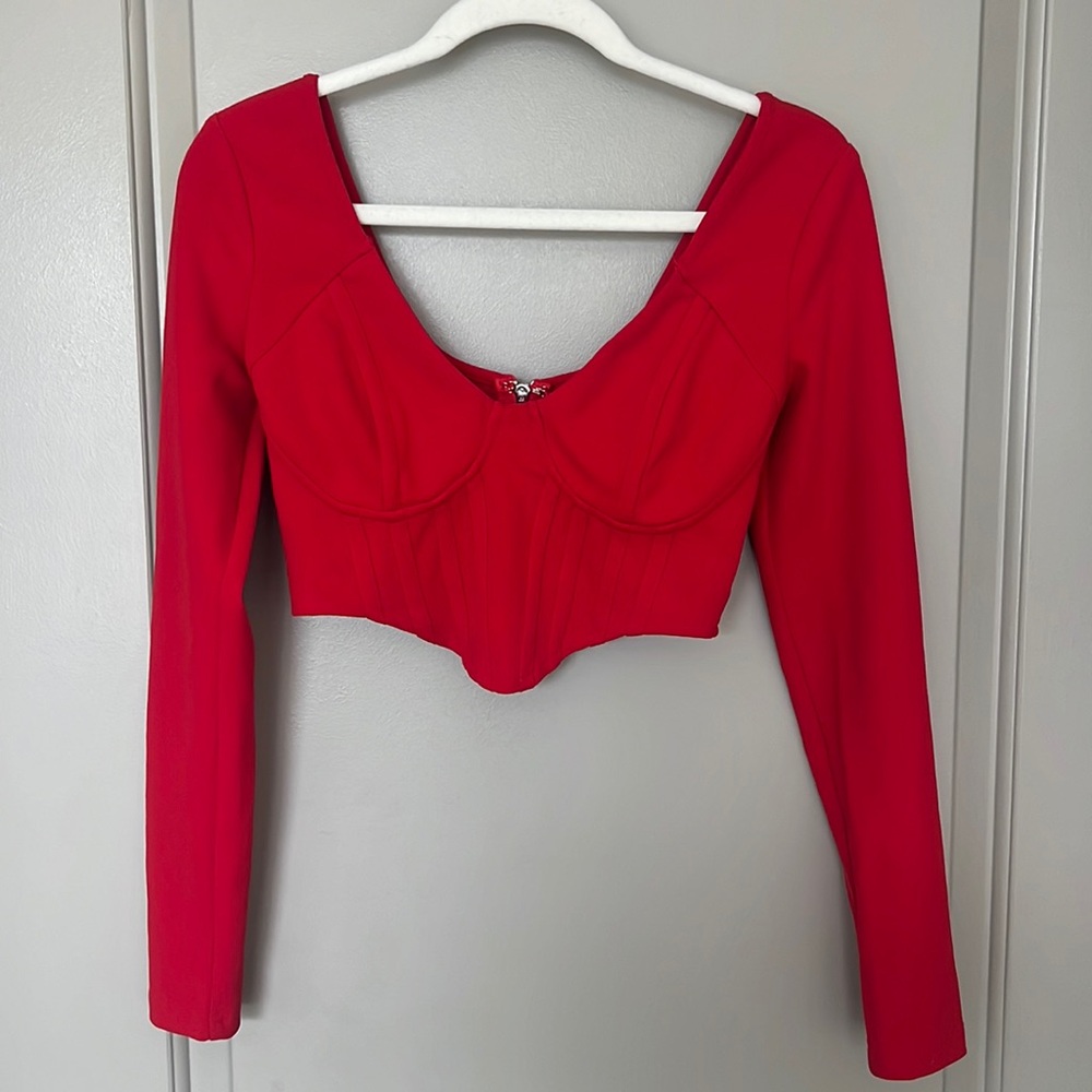 Red cropped blouse from Lulu’s - Small